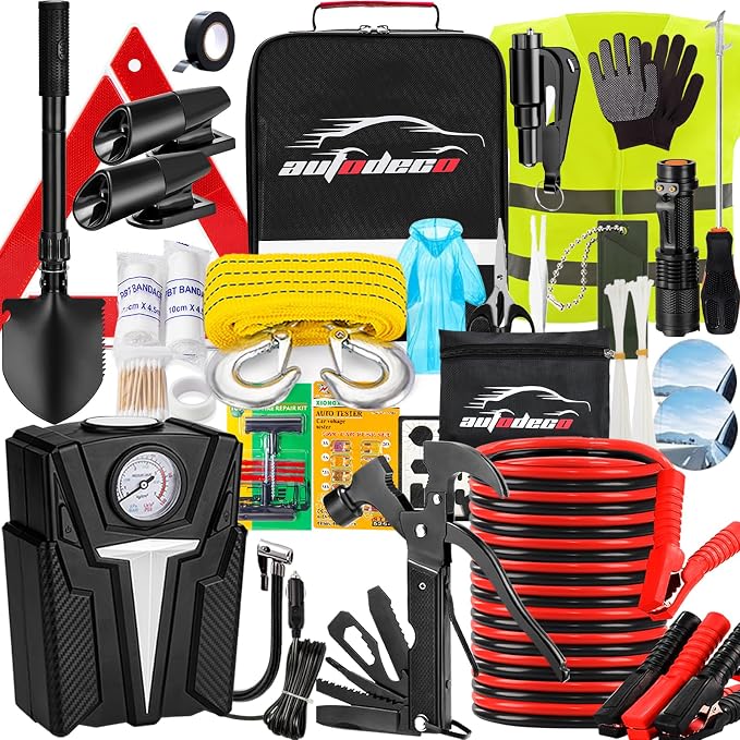 Roadside 136-Piece Roadside Car Emergency Kit
